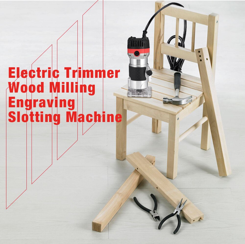 1200W 35000rpm Woodworking Electric Trimmer Wood Milling Engraving Slotting Trimming Machine Hand Carving Machine Wood Router