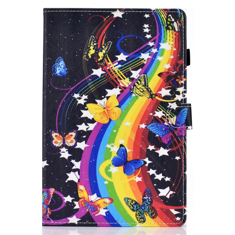 For Samsung Galaxy Tab E 9.6 inch SM T560 Case Monkey Cat Painted Tablet for Funda Samsung Galaxy Tab E T561 Cover Kids SM-T560: colorful butterfly
