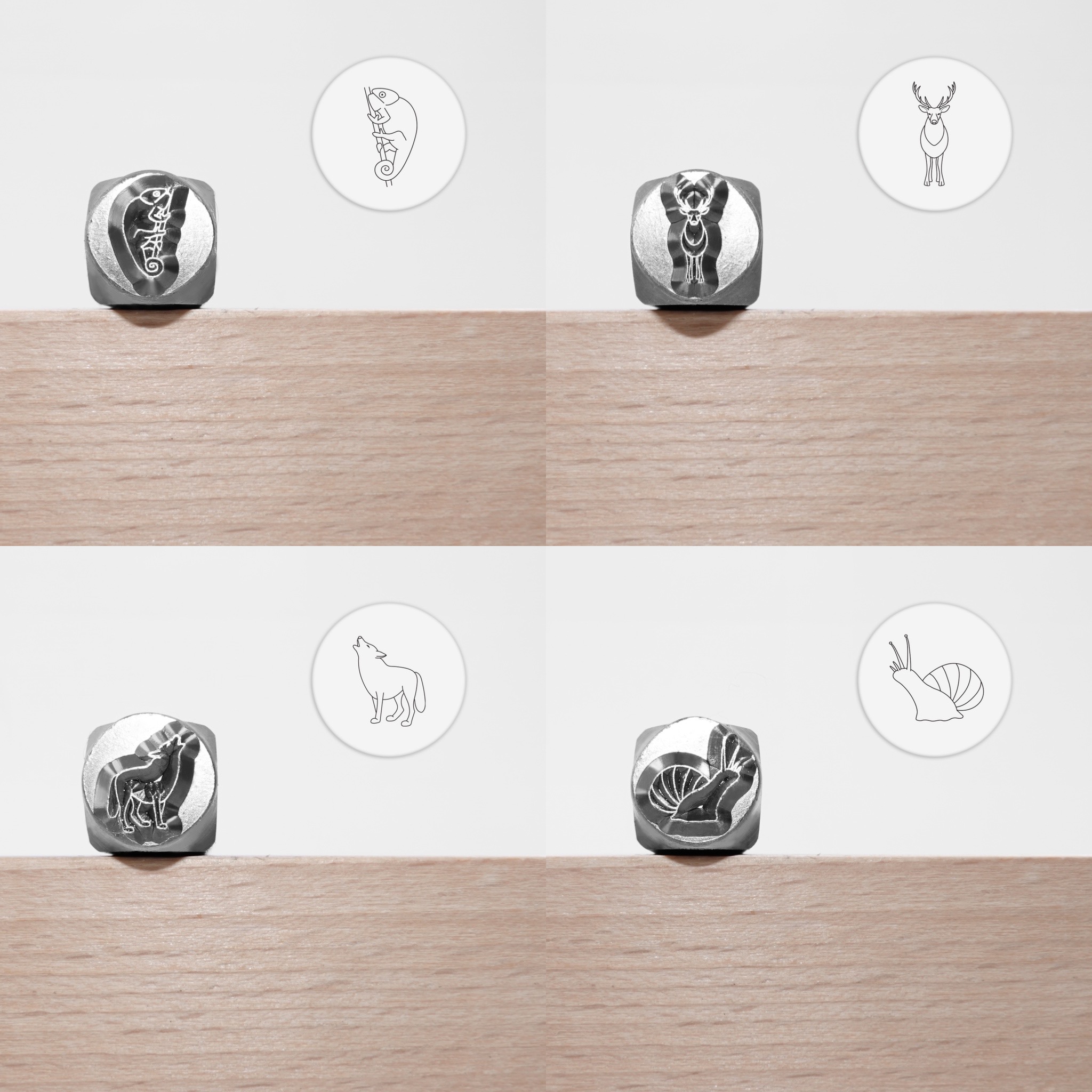 Metal Stamping Jewelry Making Supplies Forest Animals Metal Stamp for Metal, Jewelry (8.5mm)