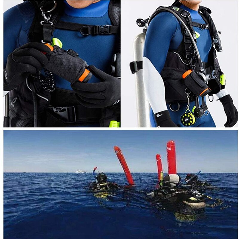 115cm Scuba Diving Surface Marker Buoy Signal Tube Sausage SMB Gear for Underwater Diving Snorkeling