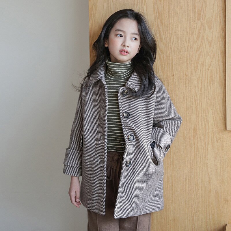 Cappotto per bambina di moda per bambini 2020 cappotto in lana per bambina invernale per bambina cappotto lungo in lana caldo per bambini autunno moda autunno