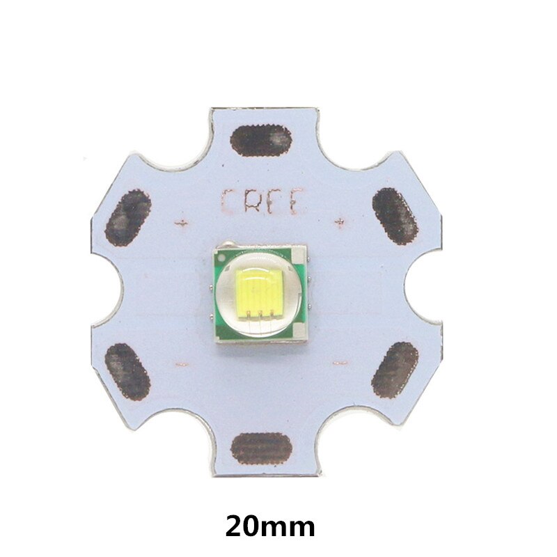 LED CREE 5050 LED Chip 3,2-3,4 V 45mil 1-3W hoch Energie Perlen Mit 10mm 16mm 20mm Aluminium PCB Kühler Tafel Für DIY Taschenlampe: 20mm / 50 Stck