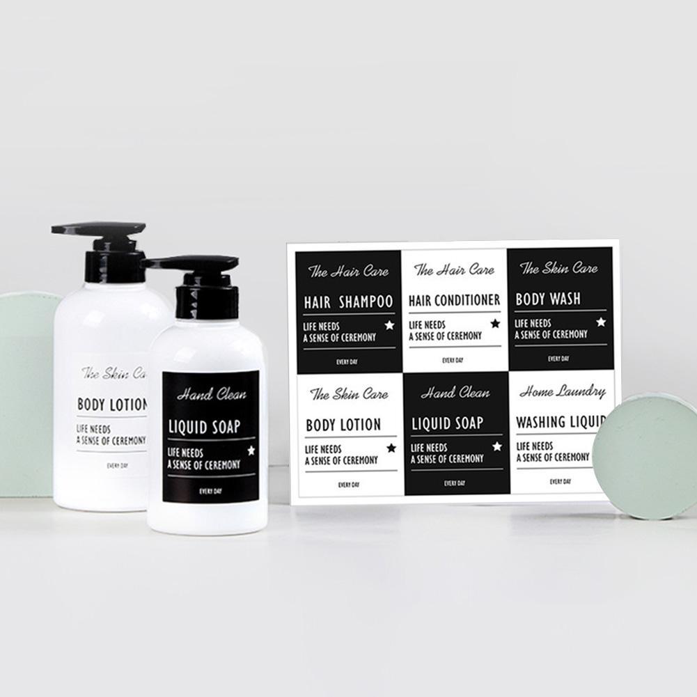 2/3pcs Soap Bottle Label Sticker Set Nordic Style Bathroom Shampoo Lotion Soap Dispenser Labels Waterproof Self-adhesive Sticker