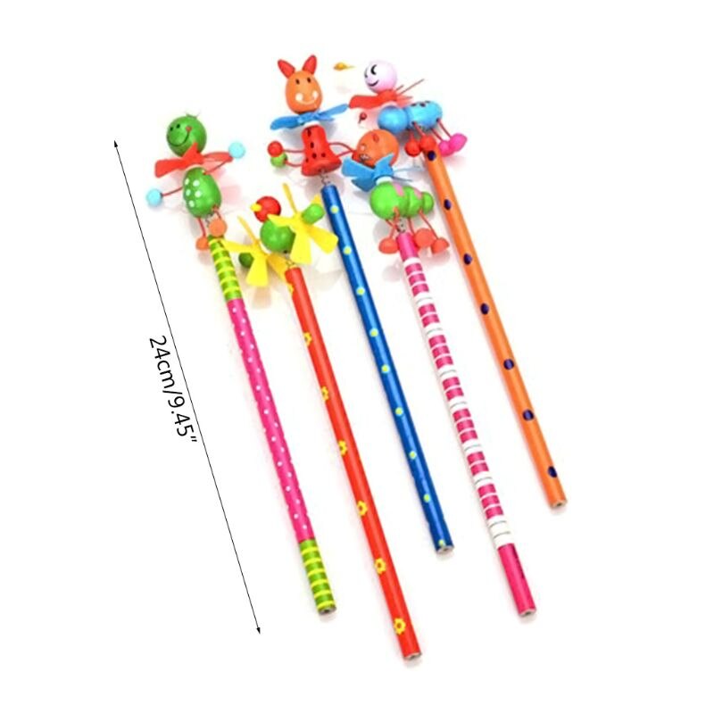 Wooden Windmill Cartoon Animals Pencil Kawaii Student Pencils Student Children Kids Personality Art Supplies 090F