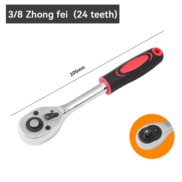 Tiger Wrench 48 in 1 Tools Socket Works with Spline Bolts Torx 360 Degree 6-Point Universial Furniture Car Repair 25cm Hand Tool: 24 3-8