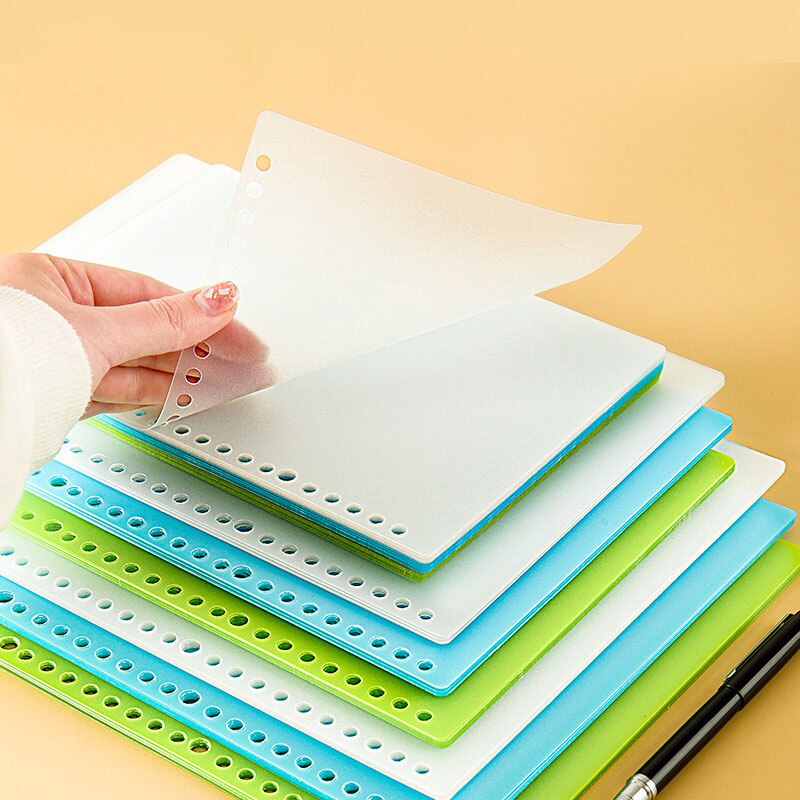 2 Pcs A5/B5/A4 Loose-Leaf Book Cover 20/26/30 Hole Binder Circle PP Separator Memo Pad Accessory For Office Documents