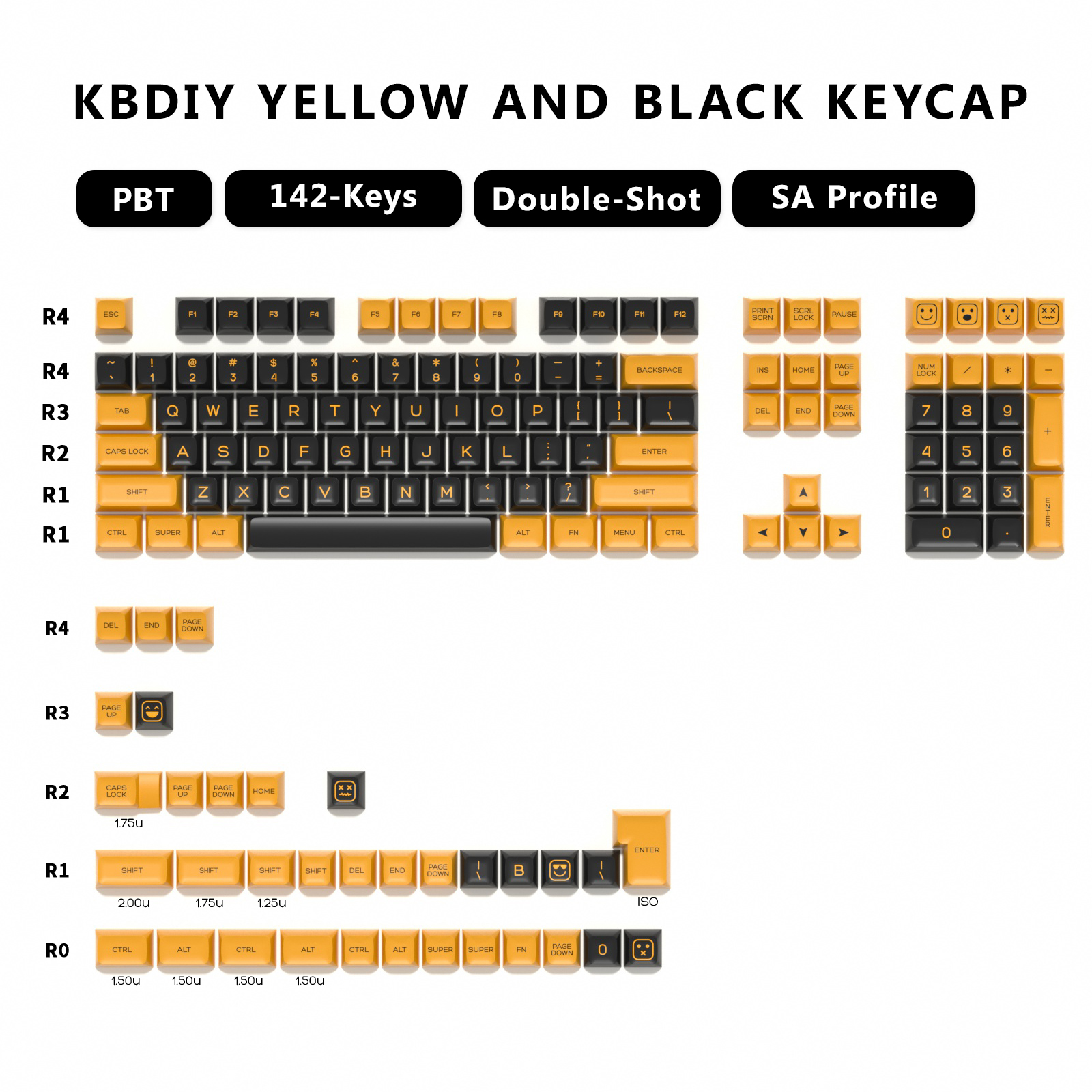Kbdiy 161 tasten gmk bogen keycap set double shot pbt weiß sa profil keycaps gamer benutzer definierte iso für mechanische spiel tastaturen 7u