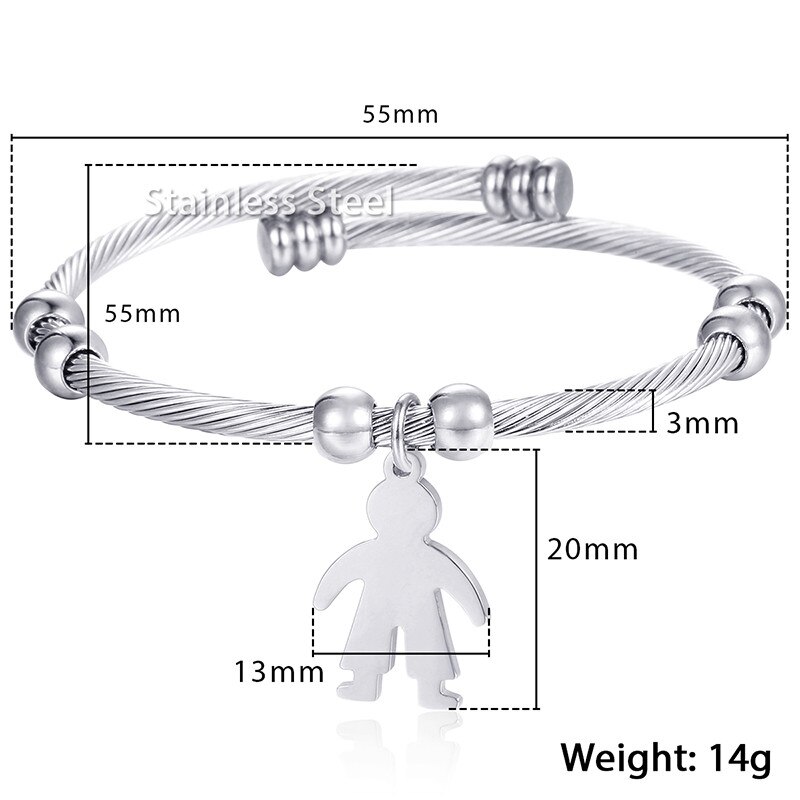 Kvinners armbånd hjerte tre hånd sjarm armring gull farge rustfritt stål armbånd for kvinne smykker 3mm kkgm 45: Kg201 sølvgutt