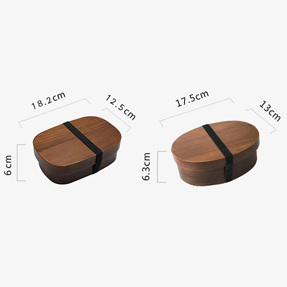 Caixa de almoço de madeira natural bento recipiente comida viagem escola acampamento utensílios de mesa