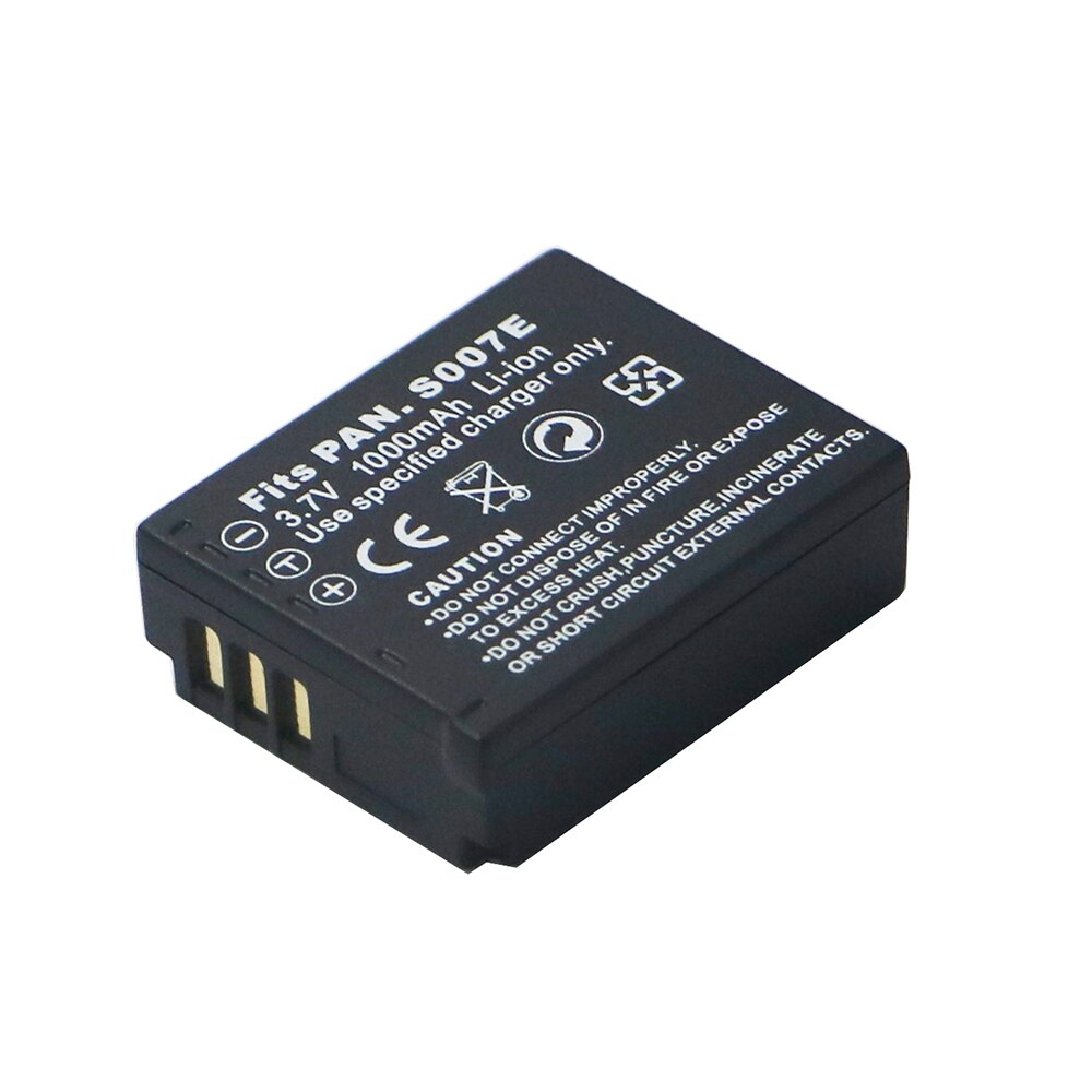 3 Stks 1000 mAh DMW-BCD10 CGA-S007E CGA-S007 S007E BCD10 Camera Batterij Voor Panasonic Lumix DMC-TZ1 DMC-TZ1BK, TZ1BS, TZ3EB-K