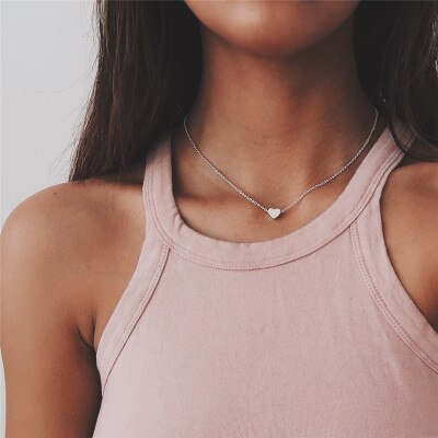 GothicMulti choker Necklace Women Flat Chain Chocker On Neck Jewelry Two Layers Necklaces Collares Fishbone Airplane Necklac: SILVER PLATED