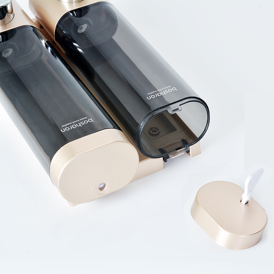 Dispenser til flydende sæbe vægbeslag 300ml badeværelsestilbehør plast vaskemiddel shampoo dispensere dobbelt hånd køkken sæbe flaske