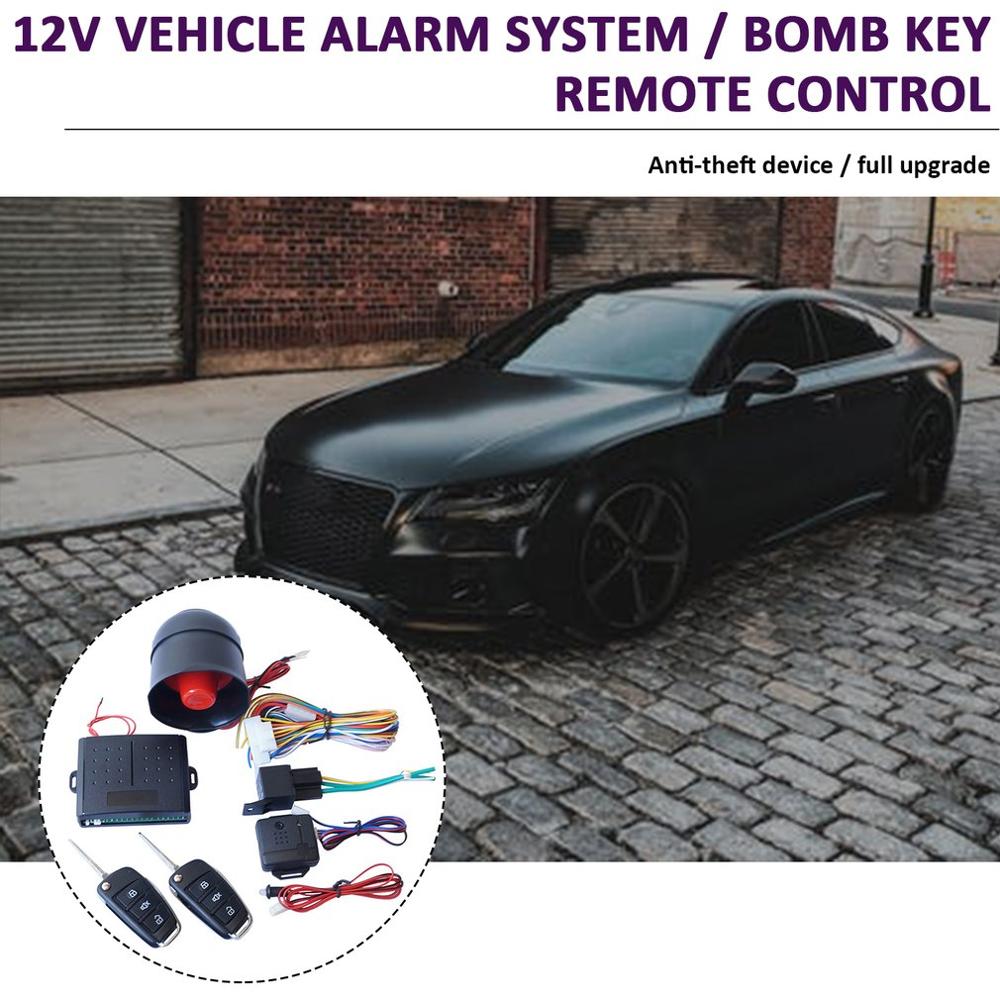 Auto Alarm Voertuig Systeem 1-Weg Afstandsbediening Centrale Deurvergrendeling Keyless Systeem Met 2 Afstandsbediening Inbreker Beveiliging systeem