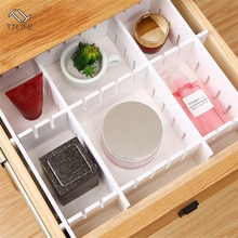 TTLIFE 7pcs Adjustable Plastic Drawer Closet Grid Divider Tidy Organizer Container Home Storage White Drawers Grid Dividers
