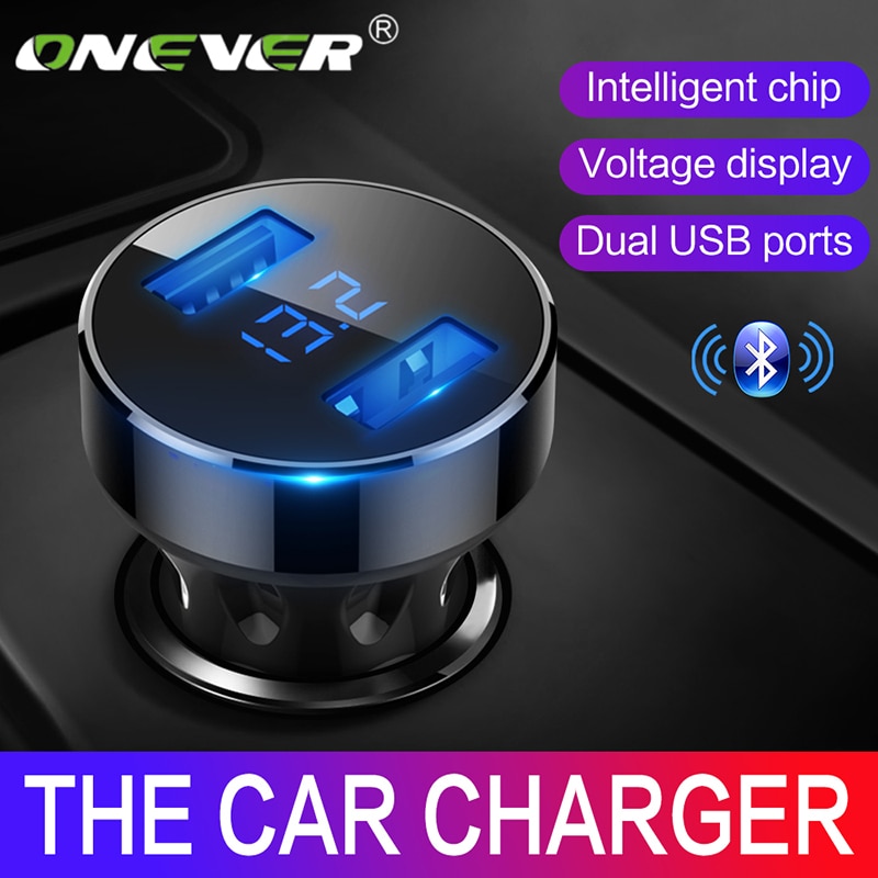 Onever 5 V 4.8A Dual Usb Autolader Accuspanning Display Over Bescherming Power Adapter Voor Iphone En Android Telefoons gps
