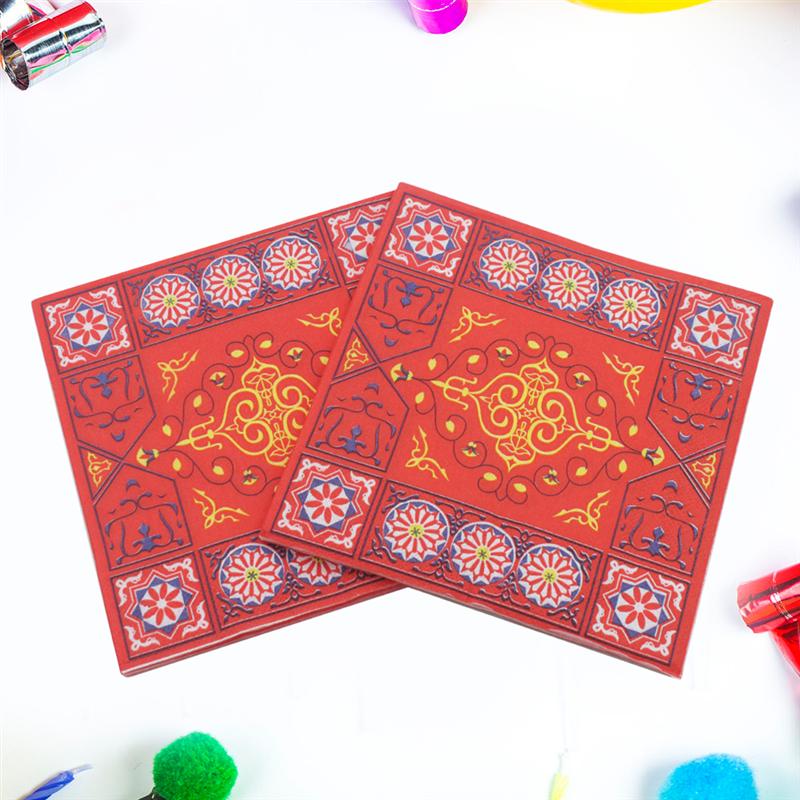 100 Stuks Servet Creatieve Weefsels Feestartikelen Mooie Servetten voor Ramadan Eid Party Party