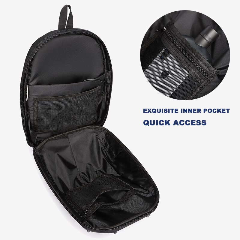 OZUKO Rivet poitrine sac sac à bandoulière mâle étanche court voyage sacs à bandoulière USB sac de messager pour les affaires d'adolescent