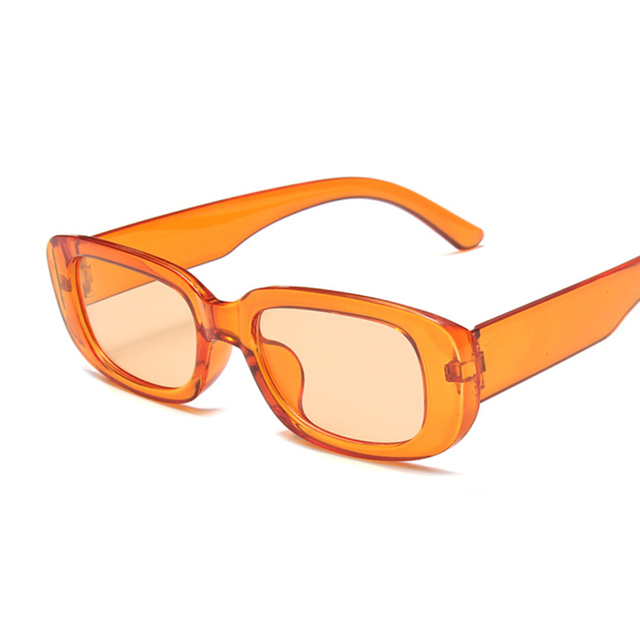 Vintage Sunglasses Women Brand Retro Rectangle Sun Glasses Female Ins Popular Colorful Square Eyewear: Orange