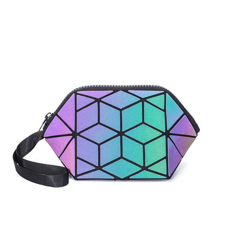 Diomo kosmetiske tasker kvinder lysende geometrisk pung dame makeup taske armbånd til piger
