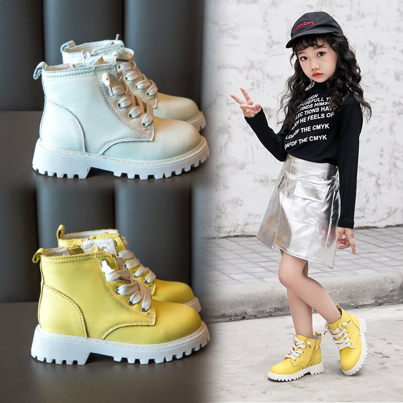 Bottes Martin pour enfants, chaussures à semelle souple, confortables et antidérapantes pour filles et garçons de 1 à 3 ans,