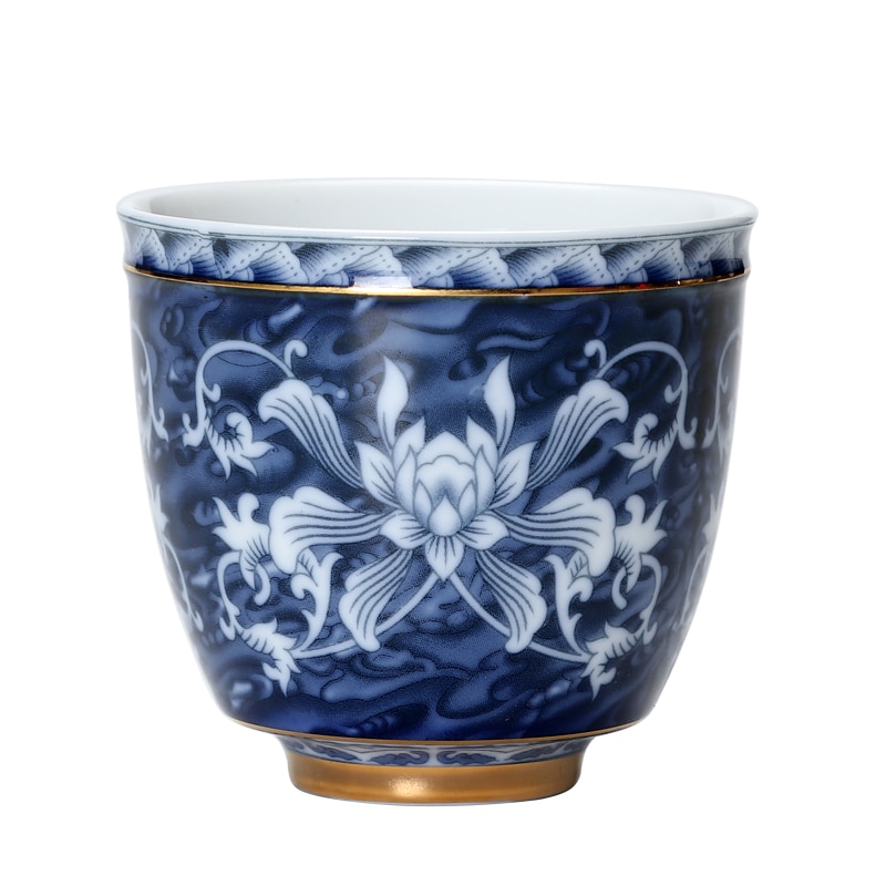 120ml Kleine Tee Schüssel Blau und Weiß Porzellan Tee Tasse 50ml Keramik Teetasse Kaffee Bahre Wein Becher