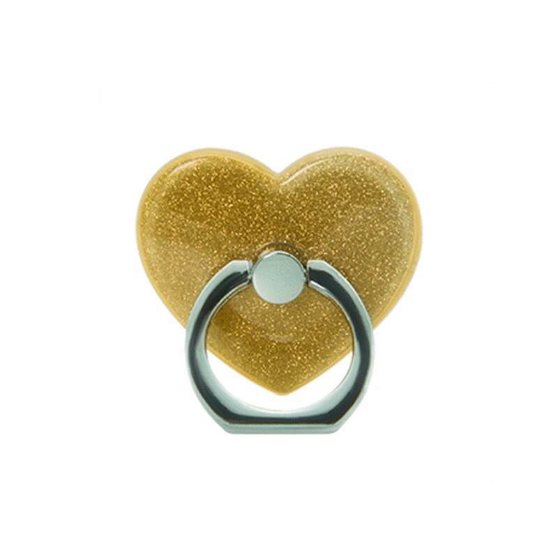 Phone Ring Holder for Tablet pc Mobile Phone Holder Stand Universal Phone grip Heart-shaped Finger Ring Holder Car Mount Stand: Gold