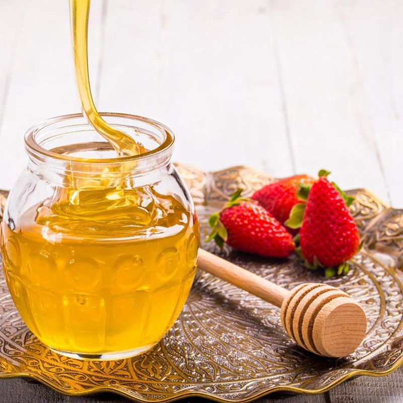 50Pcs Honey Spoons Wooden Baton Natural Household Blender Portable Honey Jam Distribution Pot Collection (10cm)