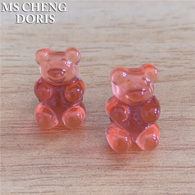 Kinderen Snoep Kleur Jelly Beer Stud Oorbellen Vrouwen Meisje Cartoon Transparante Beer Barrette Leuke Resin Gummy Bear Sieraden: 3