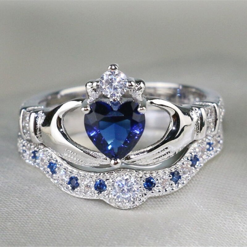 Luxe liefdeshartvormige kroonring voor dames, trouwringen, accessoires, sieraden, ring voor meisjes, valentijnsdag