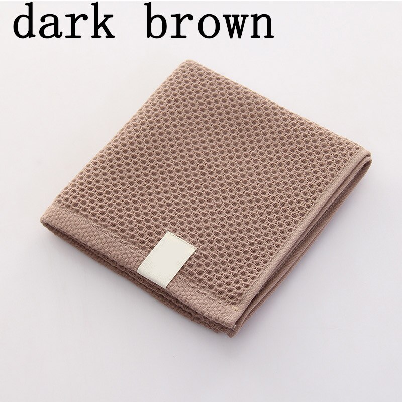Japansk stil absorberende bikageteknologi 72*32cm blødt vaffelhåndklæde 1pc badeværelse tilbehør ensfarvet håndklæde bomuld: Mørkebrun