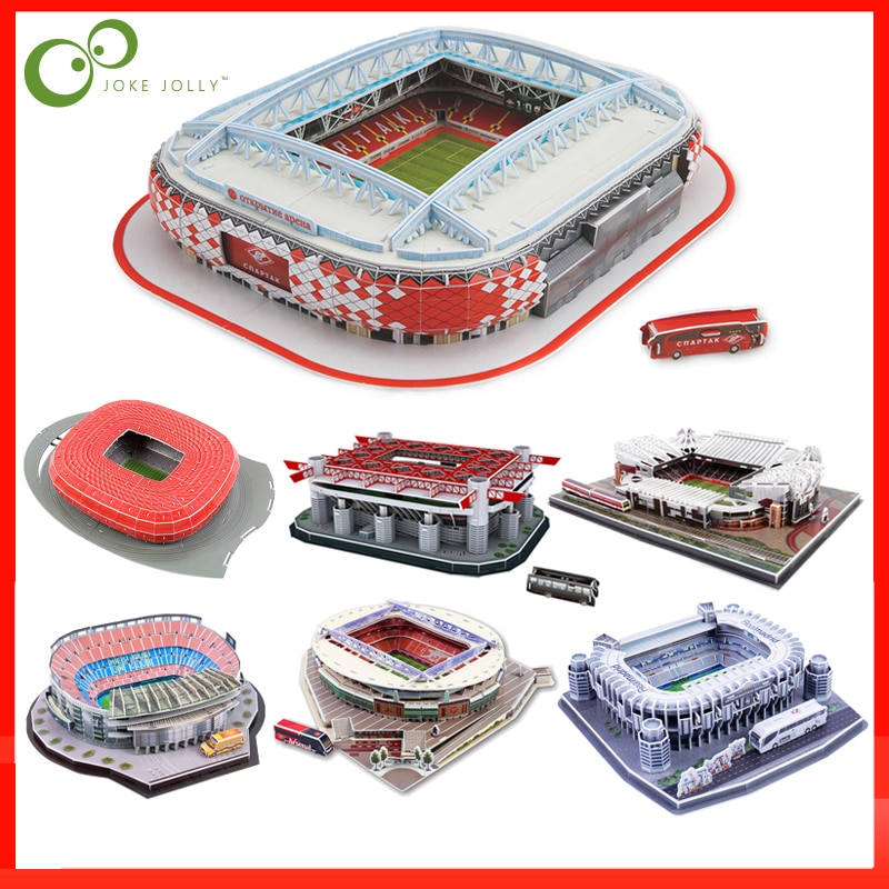 Fai da Te 3D Jigsaw Puzzle Del Mondo Stadio di Calcio di Calcio Europeo Parco Giochi Costruzione Del Modello Assemblato Giocattoli di Puzzle per Bambini Gyh