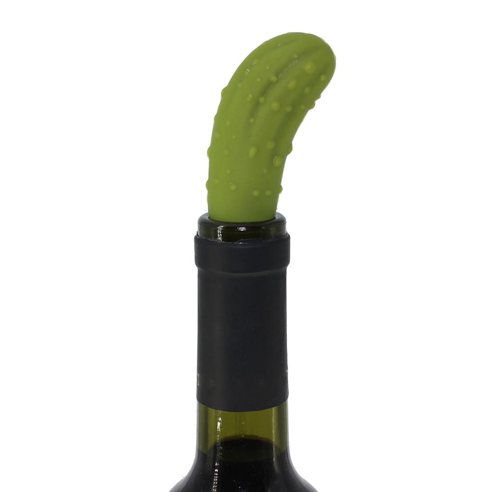 Silicone Cucumber Red Wine Bottle Stopper Resealable Plug Cork Leakproof Bottle Sealer Wine Fresh Saver Kitchen Accessory