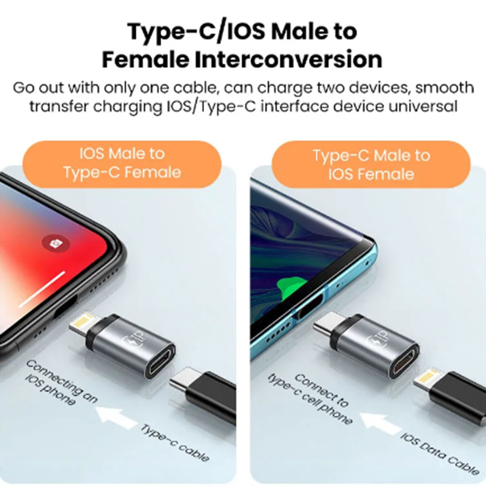 Câble Lightning femelle vers USB C mâle 20W, adaptateur de charge rapide, convertisseur, adaptateur de chargeur de téléphone de Type C