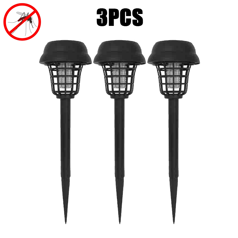 Solar Mosquito Killer Lamp Home Garden Waterproof Mosquito Repeller Outdoor Camping Electric Mosquito Artifact Lighting Lamps: WHITE