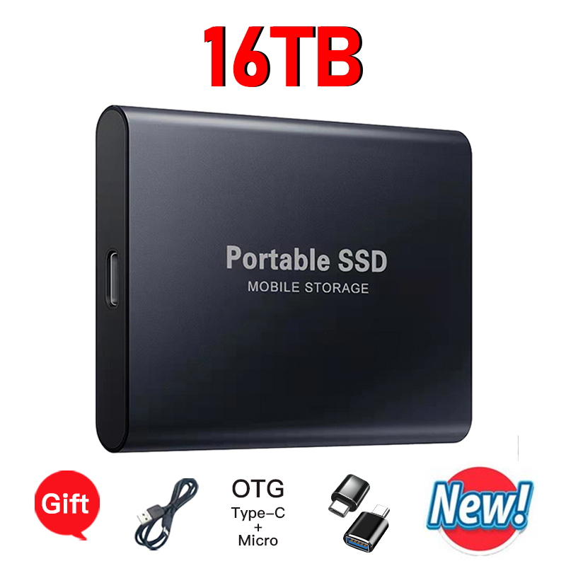 Högpresterande bärbar ssd 8tb, 16tb usb 3.2 typ-c extern ssd-enhet kompatibel för mac pc android: Himmelsblå