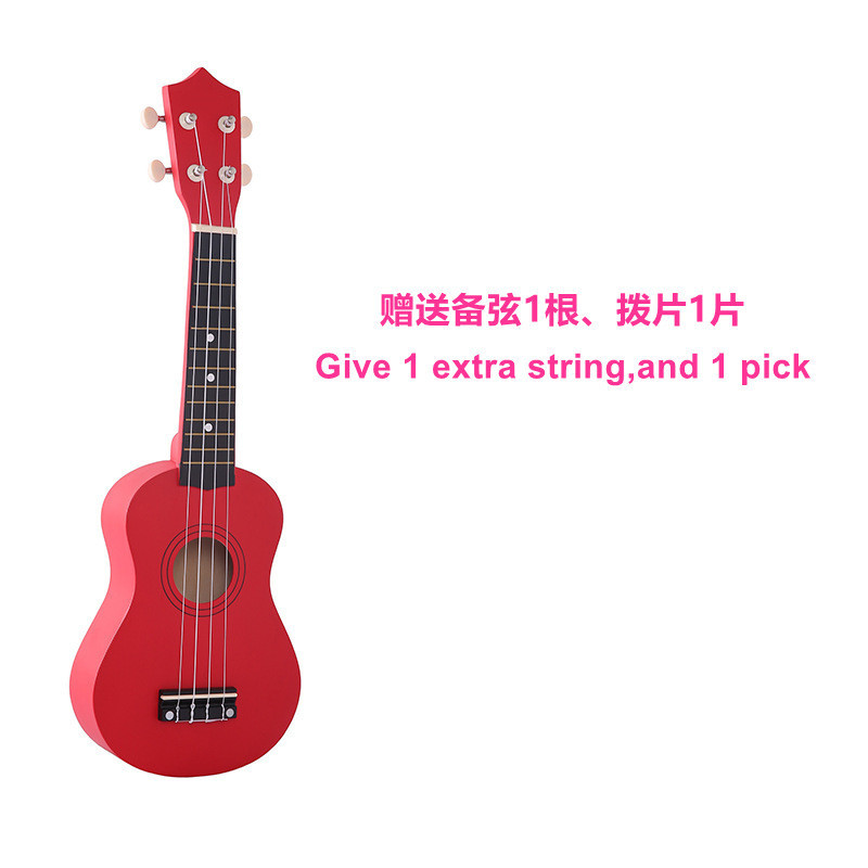 Sevenangel Ukulele 21 Inch Kinderen Ukelele Sopraan 4 Strings Hawaiian Sparren Basswood Gitaar Uke Kids Muziek Instrument: Only Red uku