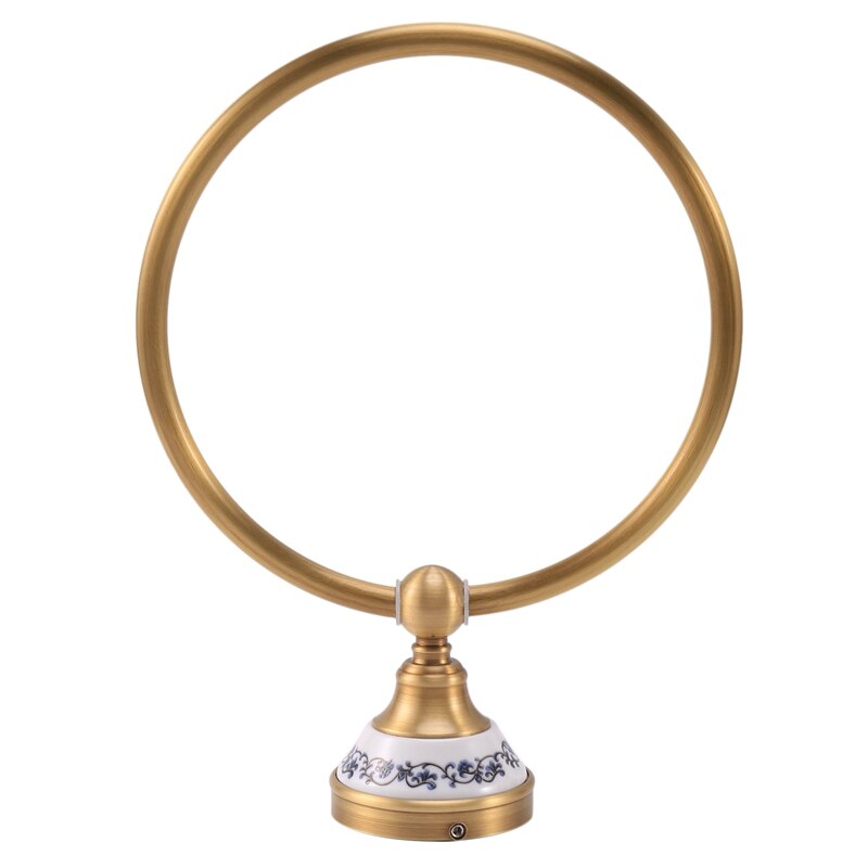 Antieke Koperen Badkamer Accessoires, Badkamer Handdoek Houder, Ronde Handdoekring, Rack, Muur Opknoping Handdoek Ring: Default Title