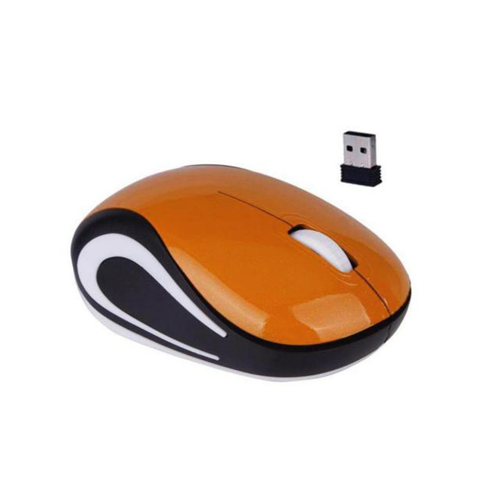 Kabellose Mini-maus für pc und Laptop, kleine, tragbare Spielen-maus mit 1600 dpi, optischer usb-anschluss, ergonomisch, für pc und Laptop: Orange