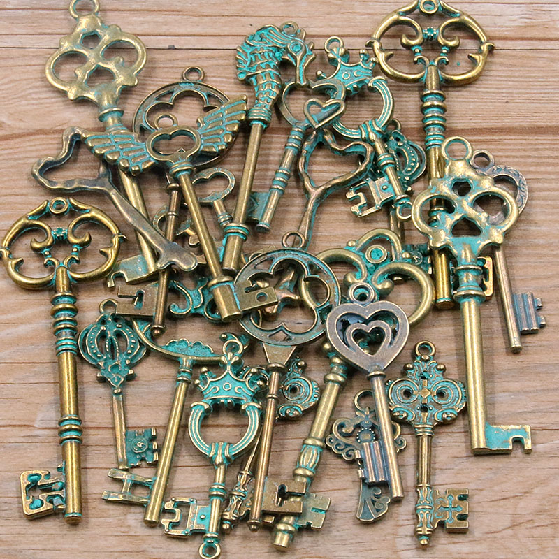 100g 50g 30g dijes de llave mezclados 6 pulseras de colores collar artesanía colgante de Metal para fabricación de joyería suministros de bricolaje al por mayor: 12 mm / Gris