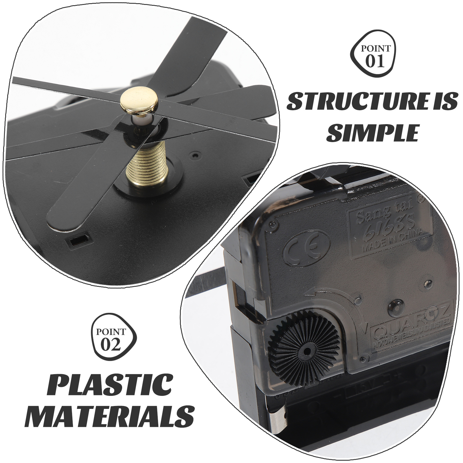 Silêncio relógio de quartzo movimento mecanismo relógio parede diy kit reparo acessórios peças substituição preto segundos relógio peças