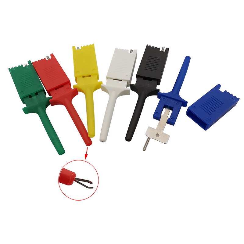 6Pcs/lot 6 Colors Test Hooks Clip Logic Analyzer Cable Jumper Wire Gripper Probe Testing Accessories Test Leads Hook 20/30CM