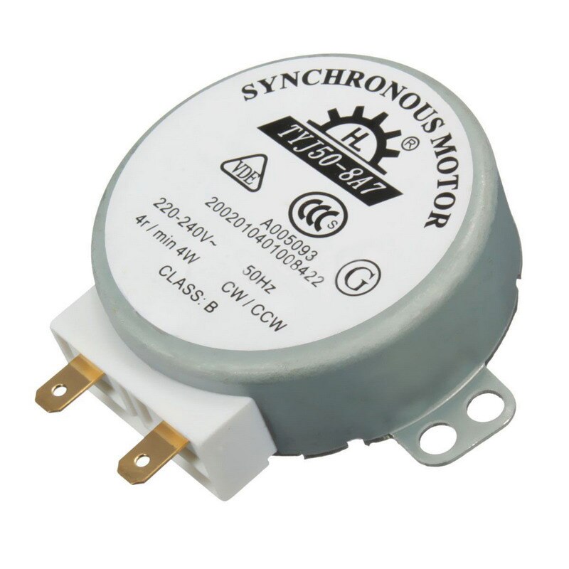 AC 220 V-240 V 50Hz CW/CCW Magnetron Turntable Draaitafel Synchrone Motor TYJ50-8A7 D As 4 RPM