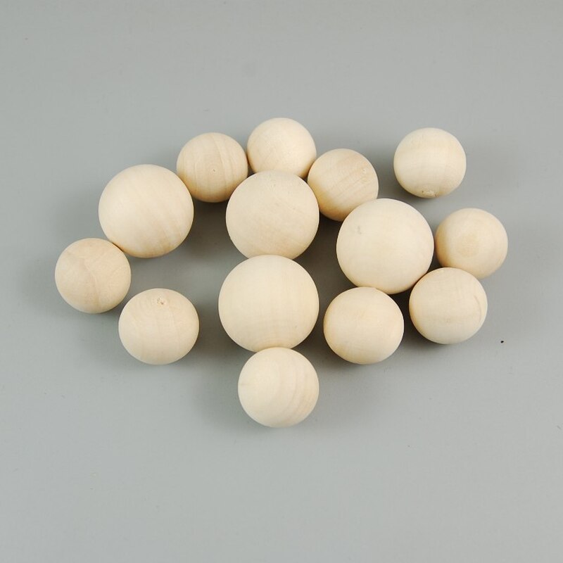 DIY Natural Ball Round Spacer Wood Beads Eco-Friendly Lead-Free Natural Color Wood Jewelry Wooden Beads Jewelry Making No Hole