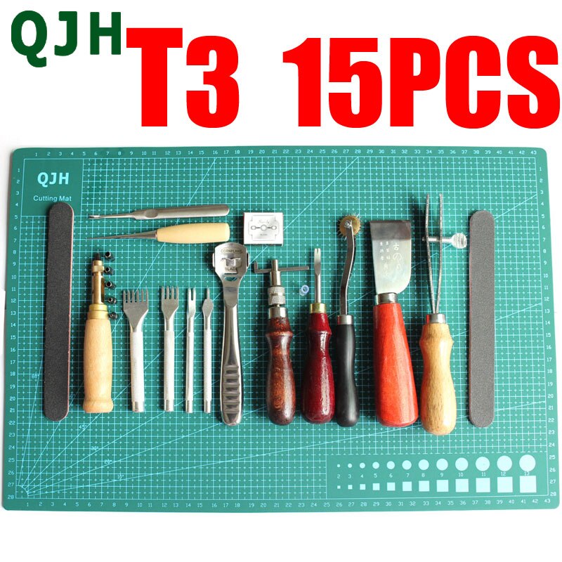 Cuir artisanat outils Kit main couture couture poinçon sculpture travail selle poinçonnage outil de coupe: T3