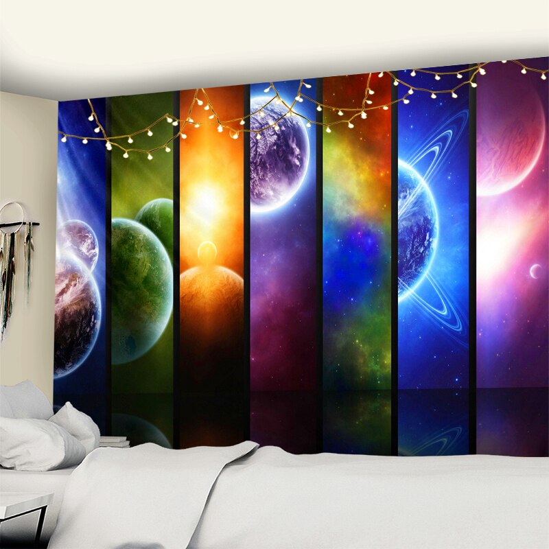 Planeet Tapijt Muur Opknoping Psychedelische Science Fiction Hekserij Bohemian Stijl Hippie Tapijt Room Decor