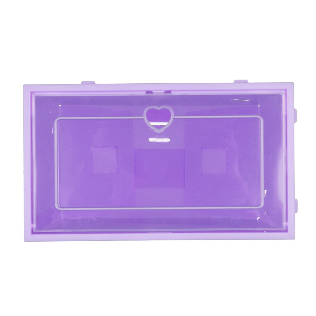 1Pc Opvouwbare Clear Schoenen Opbergdoos Plastic Stapelbare Shoe Organizer Стеллаж Для Хранения Обуви: Purple  L
