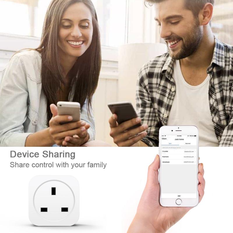 UK Plug Wireless WIFI Remote Control Socket 10A 16A Voice Control Timing Smart Socket Smart Home Power Socket Google Assistant