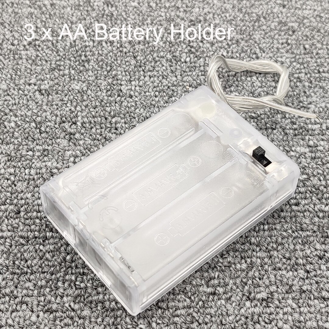 AA Battery Holder Battery Storage Case With Switch AA Battery Box Case With Switch Transparent: 3AA 4.5V