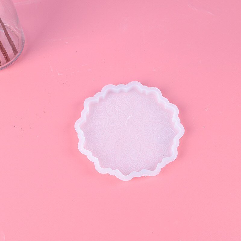 Hexagon Coaster Concrete Tray Silicone Mold Round Square Candlestick Plaster Base Tray Mould Cement Flowerpot Pedestal Molds: G