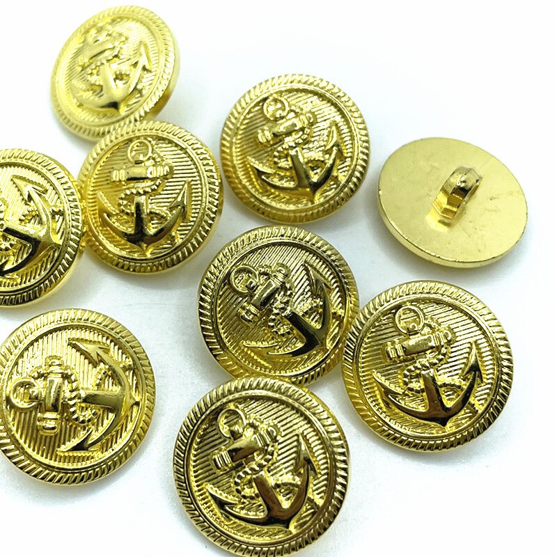 20Pcs 20Mm Vintage Anker Kleding Naaien Knoppen Zilveren Jasje Knoppen Mode Shirt Knoppen